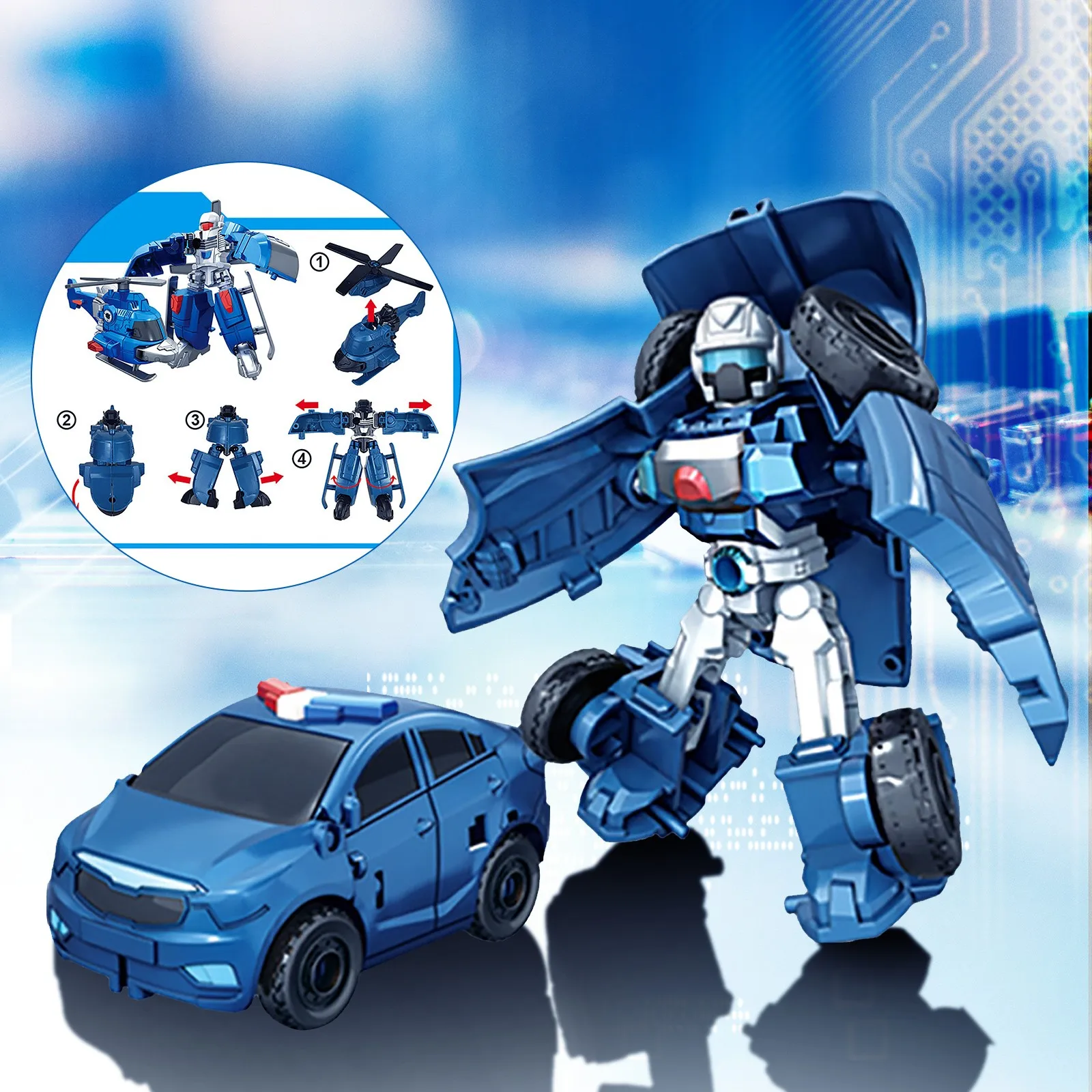 Transformation Robot Car Toys Anime Aircraft Truck Excavator Model 5-in-1 K-ing K-ong Body Autobot Boy Children Toy | Игрушки и хобби