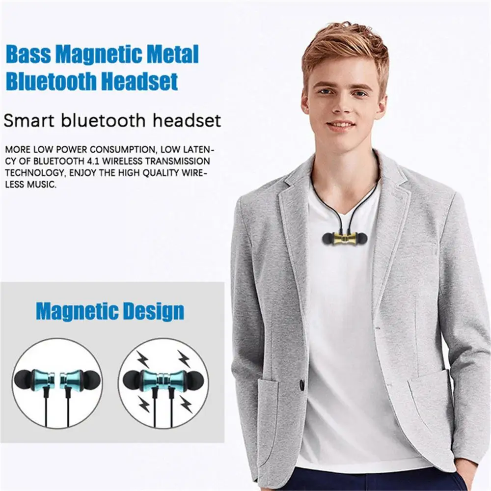 Магнитные беспроводные bluetooth наушники NATTHSWE XT11 музыкальные Спортивные