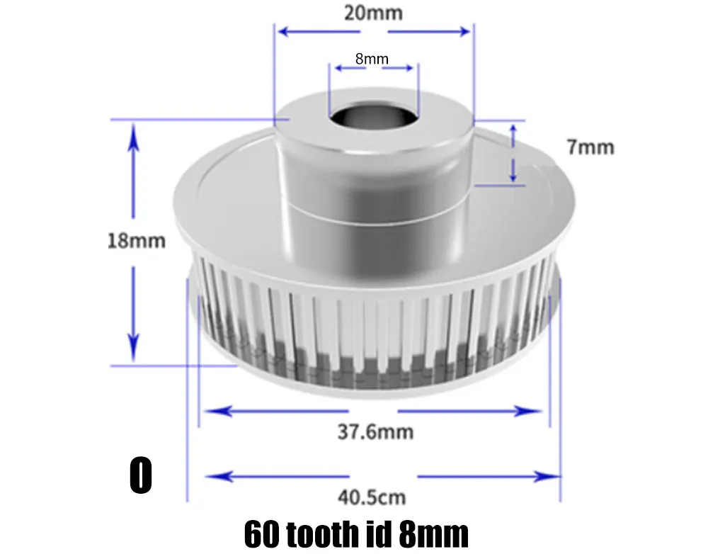 GT2 60 teeth 40Teeth 30 tooth 36tooth Bore 5mm/8mm Timing Alumium Pulley Fit for GT2-6mm Open Timing Belt for 3D Printer motor 3d printer