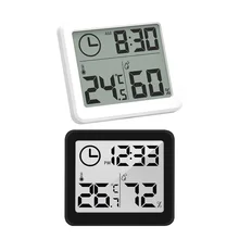 Digital termômetro higrômetro medidor automático eletrônico monitor de umidade despertador display lcd tela interior e seco higrômetro