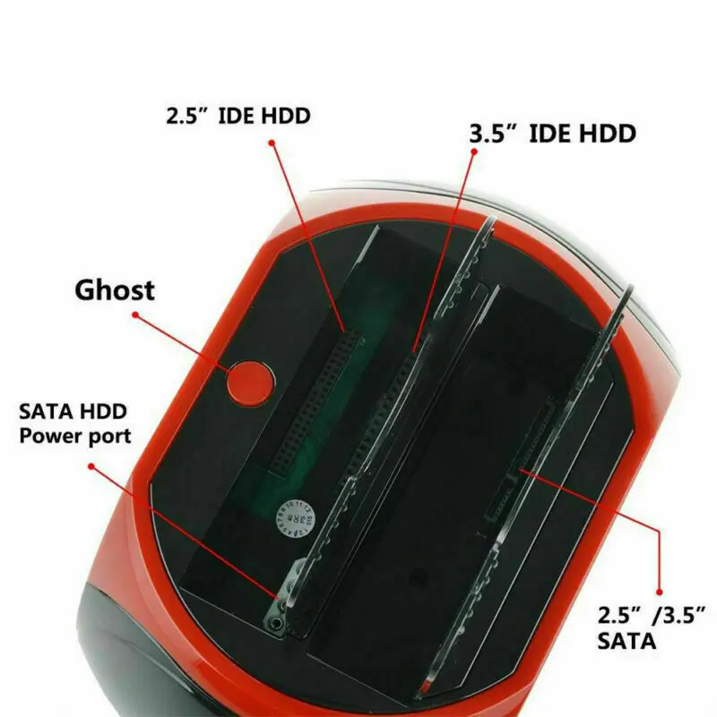 Новая Док-станция для жесткого диска, двойной внутренний жесткий диск, док-станция, базовый корпус для жесткого диска 2,5 дюйма, 3,5 дюйма, IDE/SATA USB 2,0