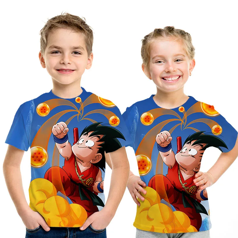 picture color Летние дети Dragon Ball Z футболка 3D с принтом из аниме Goku Вегета футболки рубашка "драгонболл" Super Saiyan Vegeta детская одежда - Цвет: picture color