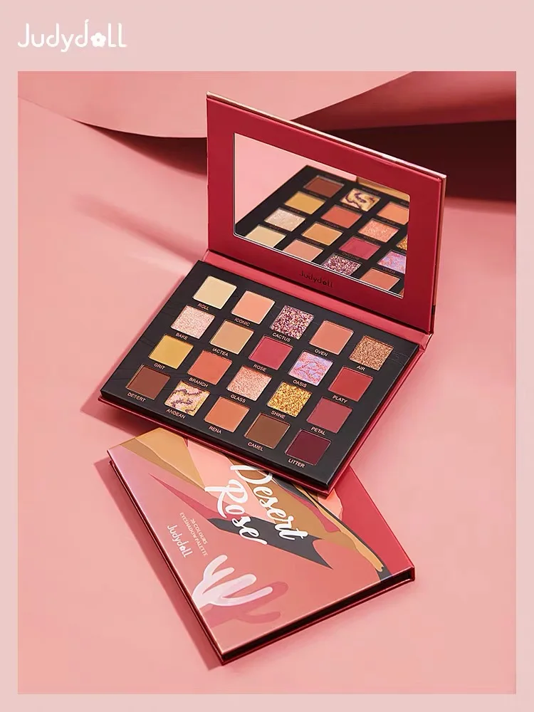 

Judydoll Desert Desert Rose 20 Colors Eyeshadow Palette Shimmer Matte Glitter Pigment Beauty Shine Long Lasting Waterproof