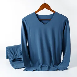 Men Winter Thermal Underwear Warm Body Thermo Clothes Male Invisible Tops Buttoms Set