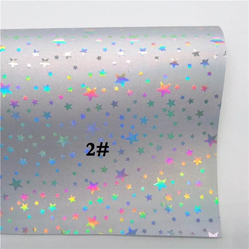 Glitterwishcome 21X29 см A4 размер винил для бантов звезды тиснением искусственная ткань, металлические искусственная кожа листы для бантов, GM577A - Цвет: 2