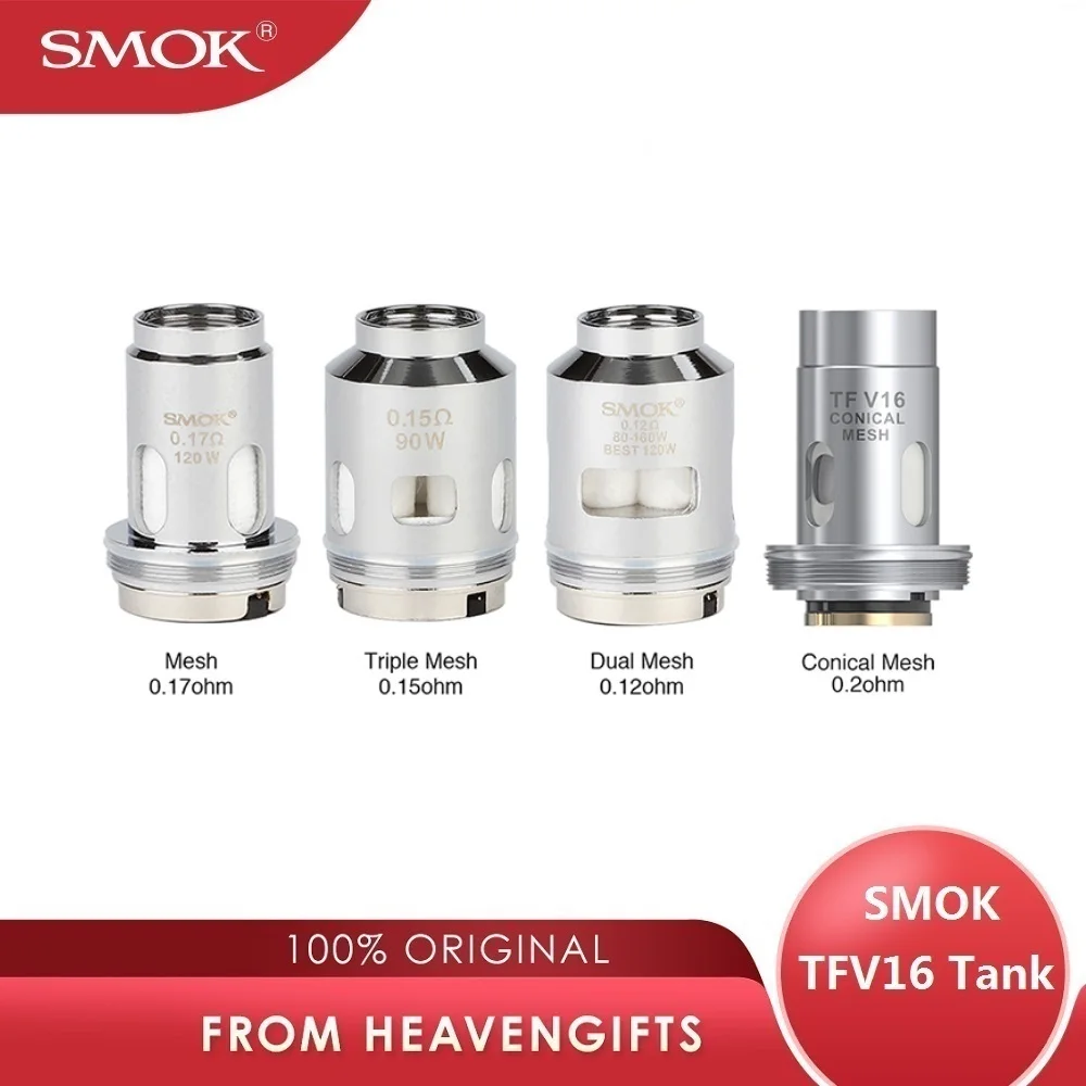 Оригинальная трехмерная катушка для резервуара SMOK TFV16 с 0 17 Ом/0 15 12 Ом электронной