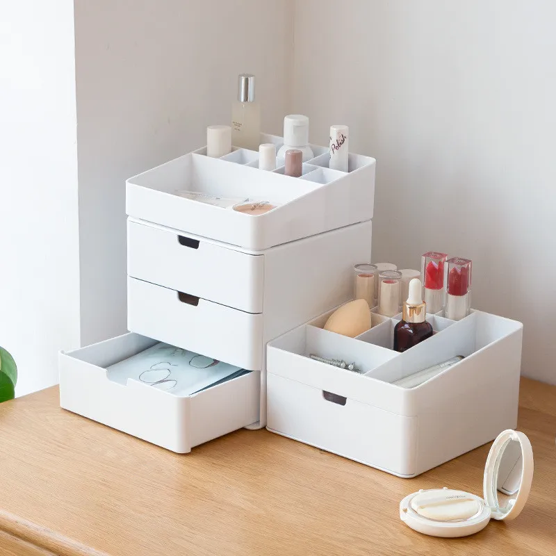  Makeup Organizer Drawers Plastic Cosmetic Storage Box Jewelry Container Desktop Make Up Case Makeup