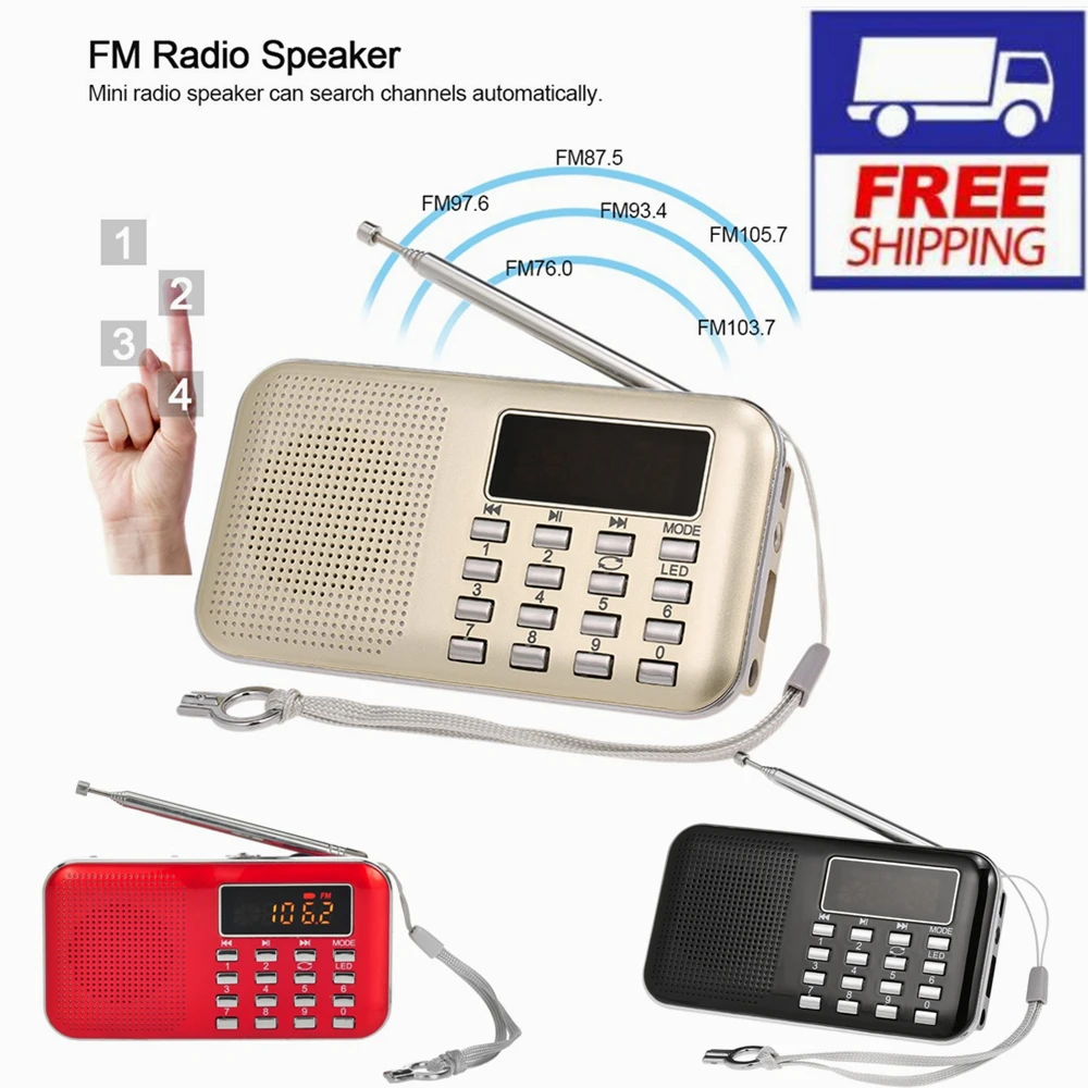 Y-896 мини FM радио цифровой 3 Вт стерео динамик MP3 аудио плеер дисплей экран