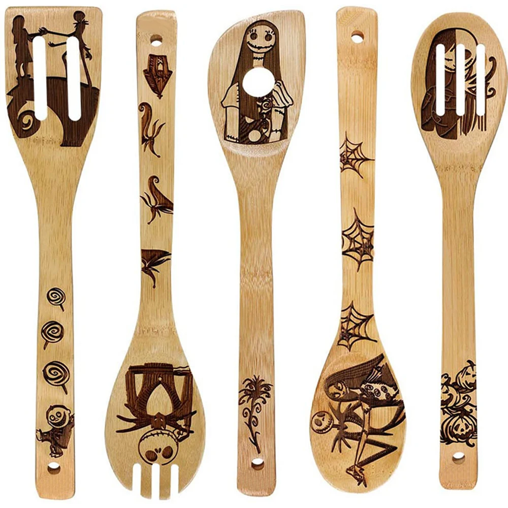 

Bamboo Spoons Kitchen Decration Christmas Gift Birthday Idea Utensil Set Magic Castle Present Spoons bamboo cooking utensils set