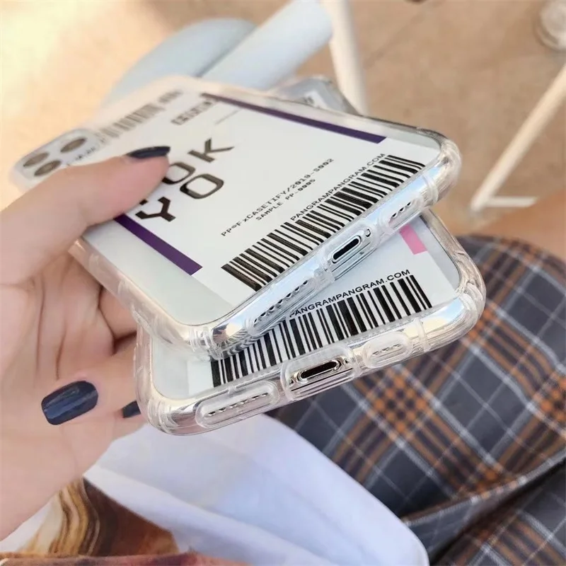 Милый ins Забавный штрих-код этикетка чехол для телефона для iphone Xs MAX XR X 7 8 plus 11 11Pro 11Pro MAX Прозрачная мягкая ТПУ задняя крышка Fundas