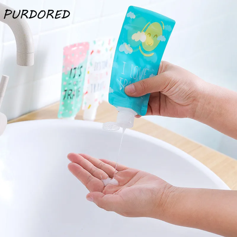 PURDORED 1 шт. дорожный складной Дозирующий пакет портативная бутылка для шампуня