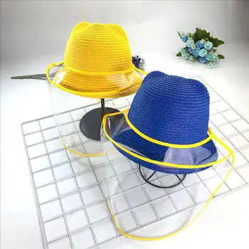 

Kid Adult Cute Kitten Ear Protective Anti Saliva Removable Face Shield Straw Hat Anti-Fog Safety Isolation Protective Mask