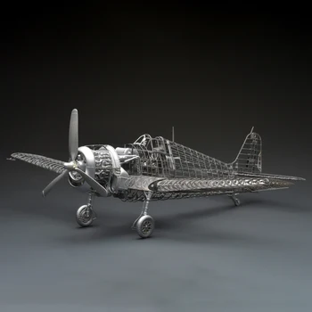 

1/48 F6F-5 Aircraft Model Kit Retro Wing Movable Fighter Decoration 3D Metal Assembly Model Educational Toy Gift For Kid Adult