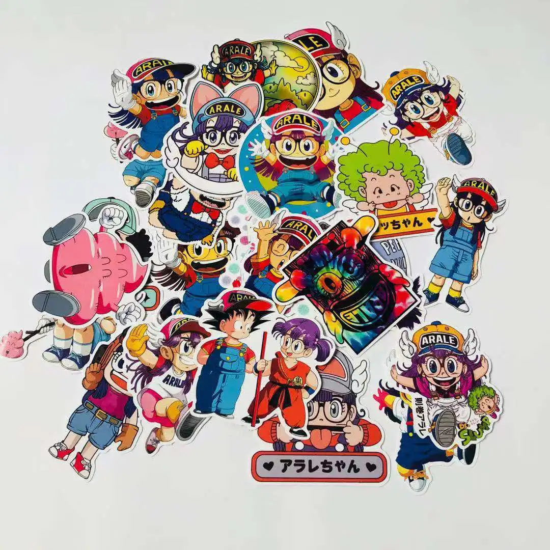 24 шт. милые Arale маленькая девочка мультфильм Чемодан соотношение опорный автомобильный водостойкая клейкая бумага снаружи модификации аксессуары