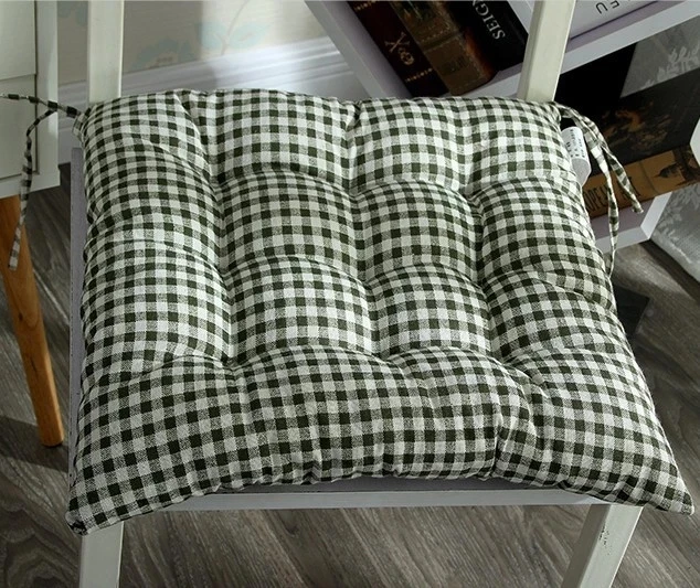 Утолщённая подушка ; хлопковые домашние сапожки и из льна для стула офисное сиденье Подушка для стула студент стул пердеть подушка из дышащего материала - Цвет: Green grid