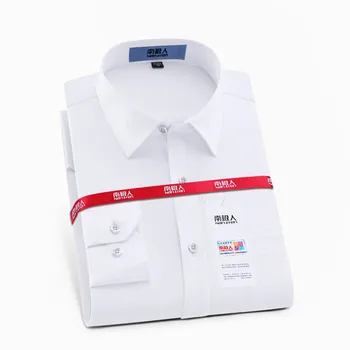 

Men's Cotton Classic Non Iron Solid Dress Shirt Single Patch Pocket Long Sleeve Regular Fit Male Causal Business Shirts