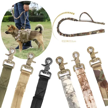 

Tactical Bungee Dog Leash Double Handle Quick Release Dog Leash Elastic Leads Rope Military Dog Training Leashes