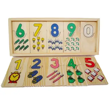 

Wooden Number Puzzles Board Toy Wooden Digital Matching Board Toy Creative Preschool Educatonal Toys 0-9 Numbers Teaching Toy