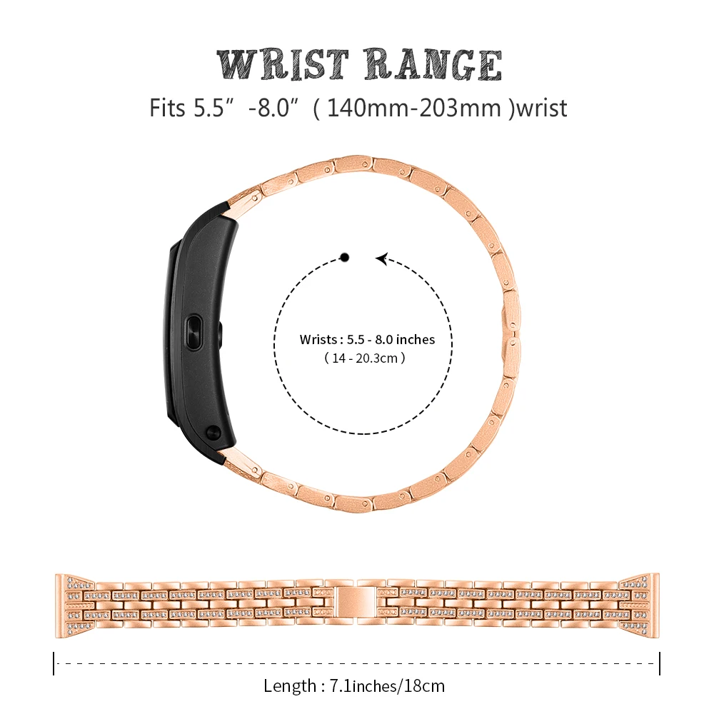 Для huawei Band 5 ремешок для часов высококлассный красиво Разработанный из нержавеющей стали металлический цепной алмаз заменить браслет для женщин