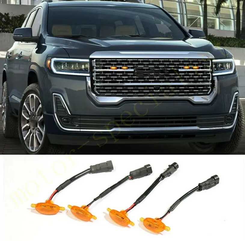 

Светодиодная передняя решетка радиасветодиодный автомобиля, светодиодная лампа янтарного света в стиле Раптора, декоративный комплект с проволокой, скорость 4 шт. для GMC надлежащей силы 2020-2021