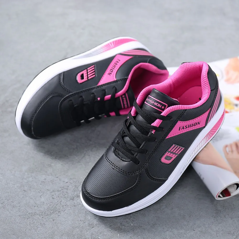 Обувь для бега; женская спортивная обувь; дышащие устойчивые резиновые кроссовки на шнуровке; увеличивающие рост мягкие кроссовки; zapatos de mujer