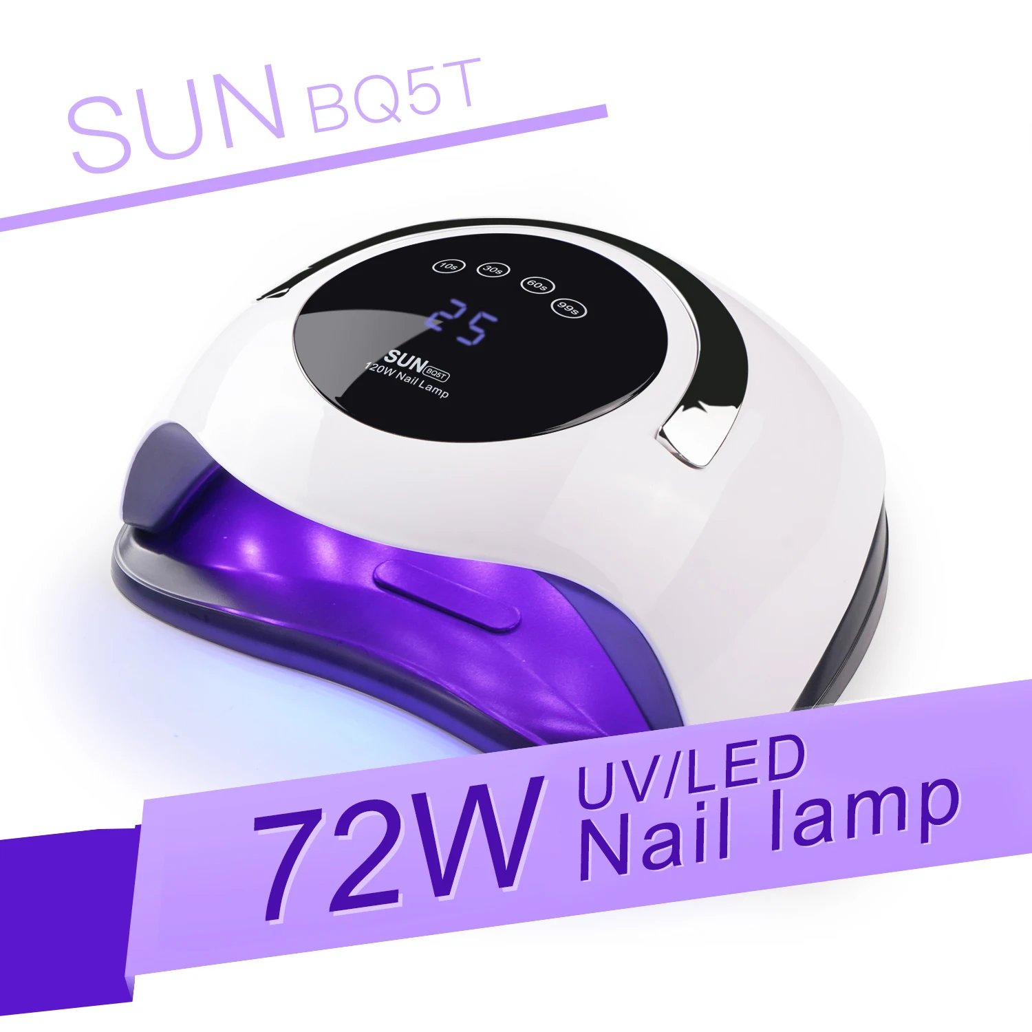 lampara de unas sun bq5t 72 90w uv led para secar secador esmalte de gel de unas pantalla lcd lampara de deteccion automatica de alto polvo para todos