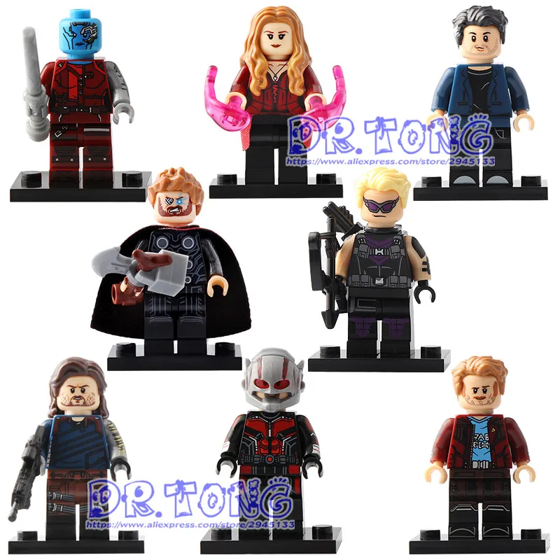 

50pcs Thor Scarlet Witch Bruce Banner Nebula Winder Soldier Hawkeye Bricks Gift Building Blocks Toys For Kids X0192