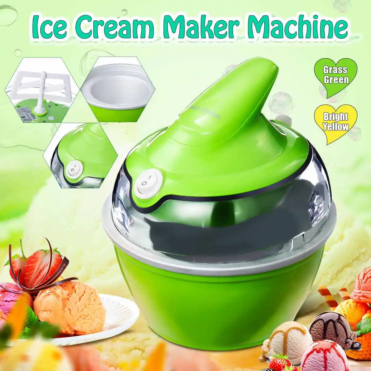 220 В машина для приготовления мороженого для домашнего быстрого приготовления йогурта, десерта, легкая работа, высокое качество, 10 Вт 360 мл, бытовой