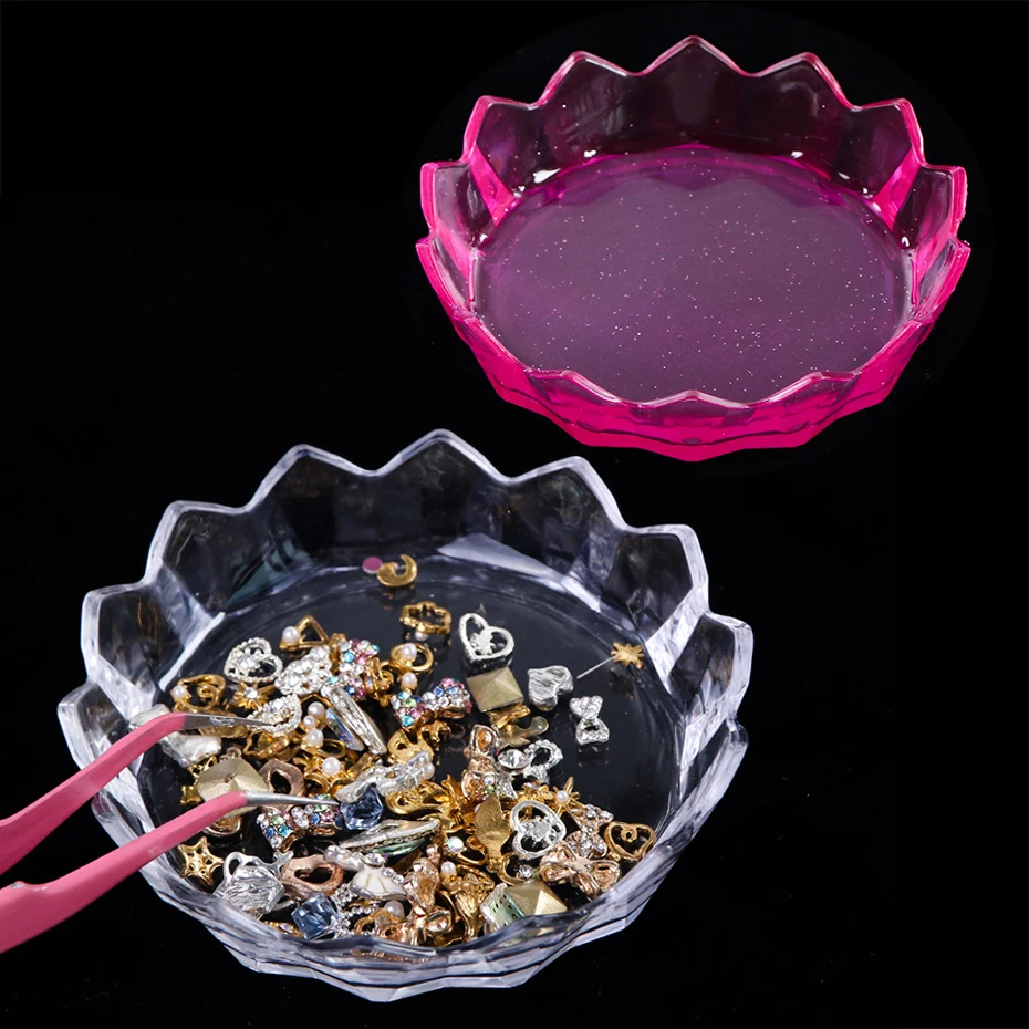 STZ 1pc Plastic Empty Storage Case Tray Clear Nail Art Rhinestone Decorations Holder Gems Display Organizer Plate Manicure#1530