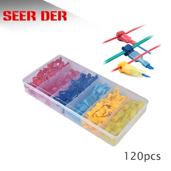 

120pcs/lot Red Blue Yellow Scotch Lock Quick Splice Crimp Terminal Wire Convenient Connector