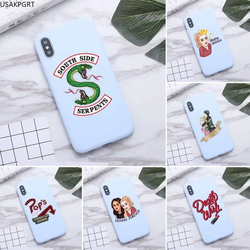 

American TV Riverdale Snakes Phone Case for iPhone 11 Pro Max X XR XS 8 7 6s Plus Candy purple Silicone Cases
