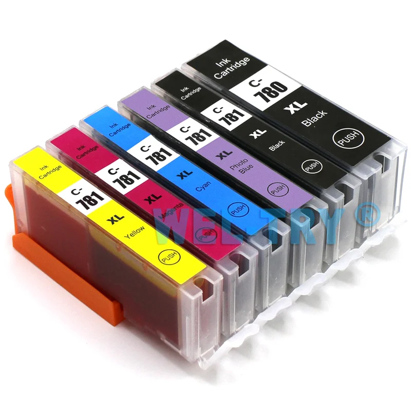 PGI-780 PGBK; CLI-781 картридж для Canon TS707 TR8570 TS8170 TS8270 TS9170, полные чернила с чипами