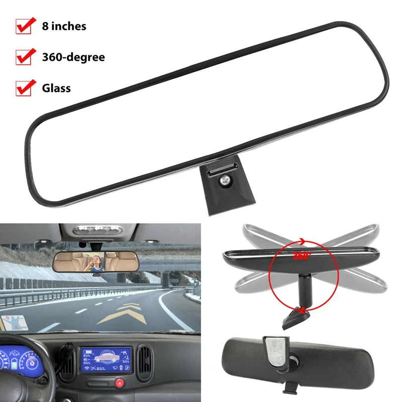 Espejo retrovisor Interior Universal, cristal de repuesto ajustable de 360 grados, 8 pulgadas, día/noche AliExpress Automóviles y motocicletas
