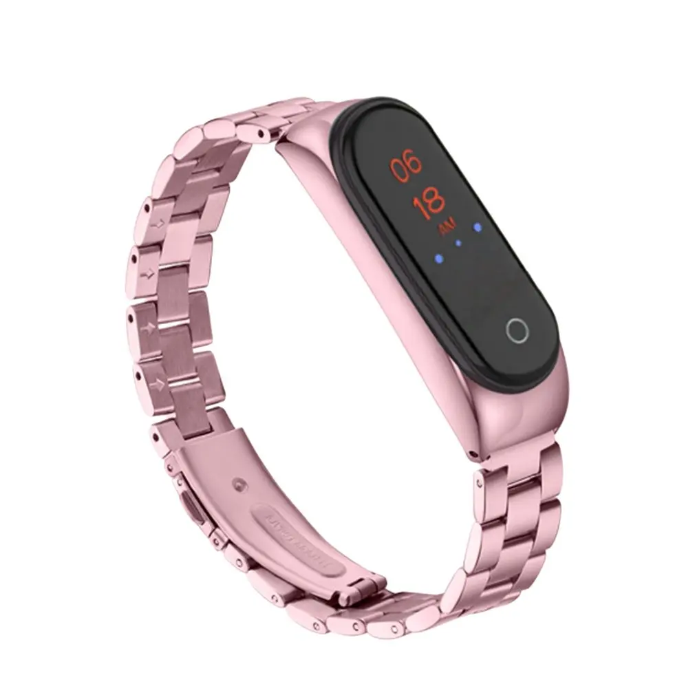 rose pink Для Xiaomi mi ремешок 4 сменный ремешок для спортивных часов металлический браслет из нержавеющей стали ремешок mi Band 4 браслеты - Цвет ремешка: rose pink