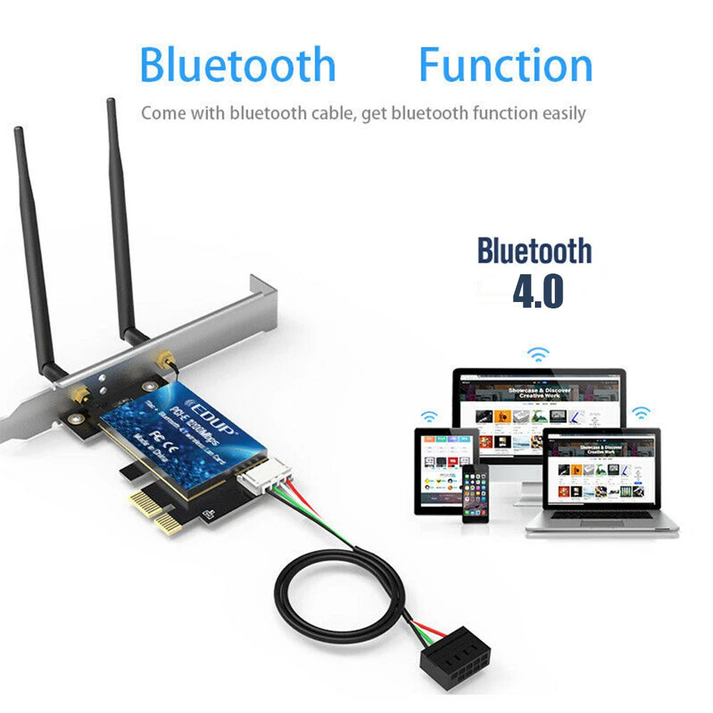 Настольный высокоскоростной Универсальный двухдиапазонный модуль Bluetooth 600 Мбит/с, беспроводная карта, Встроенный приемник WLAN с антеннами PCI Express