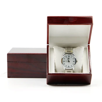 

watch box Luxury Wooden Flip Red Box Single Cell Square Watch BoxHolder Organizer Premium Jewelry Bracelet Storage Gift Box.w