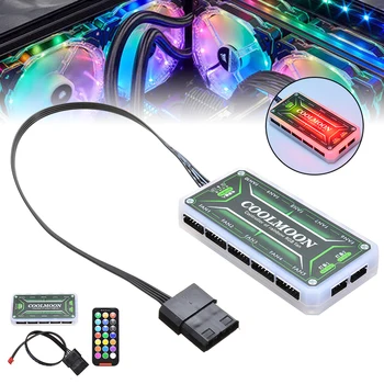 

Computer Case Radiator Controller PC Cooling Fan RGB Remote Control 21 Keys Lamp Color Changing Speed Adjusting