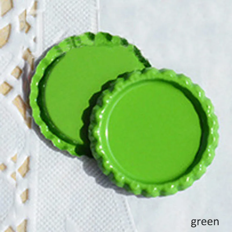 25Pcs Bottle Caps Metal 25mm Round Flattened Inside Colored Jewelry Craft DIY Accessories Wall Home Decor