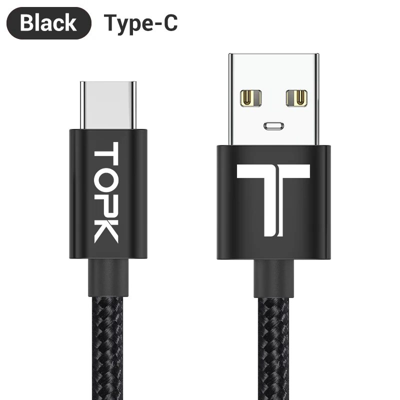 Usb type C кабель USB C 3A кабель передачи данных для быстрой зарядки для samsung Galaxy S10 S9 huawei Xiaomi Мобильный телефон зарядное устройство кабель - Цвет: Black