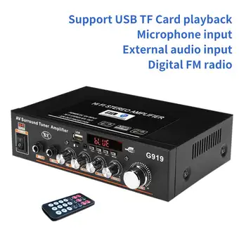 

Surround Sound Portable With Remote Control Bluetooth 5.0 Subwoofer Car Stereo Receiver Audio Power Amplifier Support TF Card
