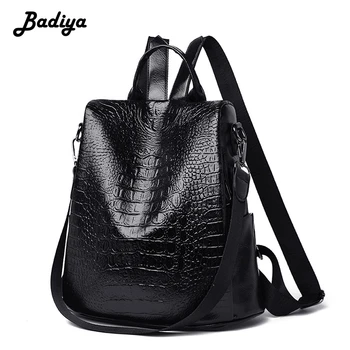

Retro Women Backpack PU Leather Soft Shell Type Satchel Casual Ladies Knapsack for Travel Brief Portable Students School Bag