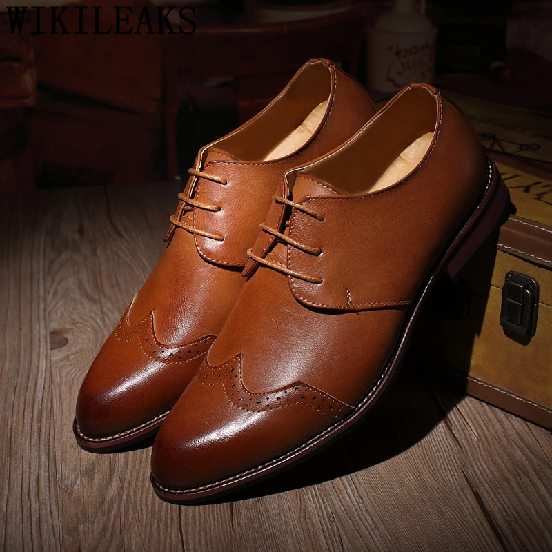 Brogue Shoes Men Dress Oxford Shoes For Men Business Shoes Chaussure Classique Homme Sapato Social Masculino Scarpe Uomo