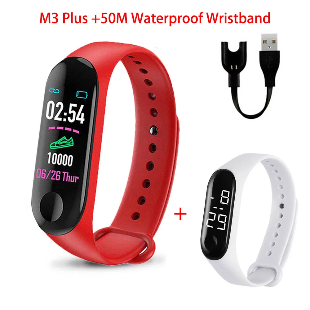 as the show M3 Plus, умный Браслет M3Plus, Bluetooth, смарт-браслет, фитнес-трекер, пульсометр, активность, смарт-браслет, 50 м, водонепроницаемый браслет - Цвет: as the show