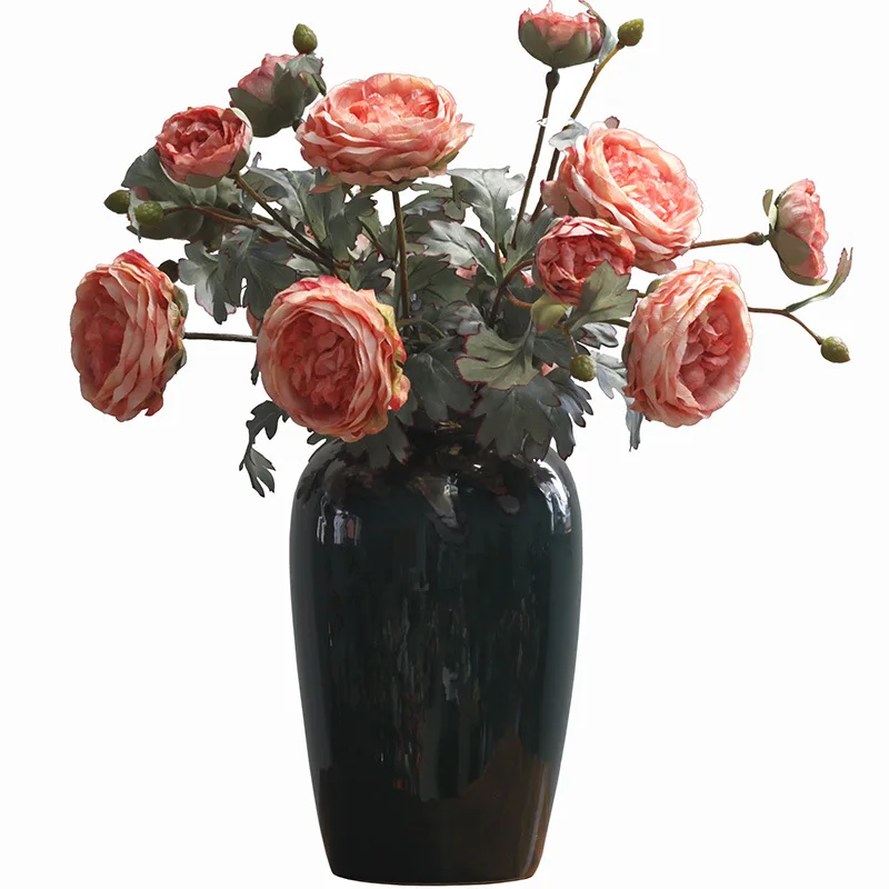 Artificial flower silk buttercup high-end floral peony wedding home model room decoration | Дом и сад