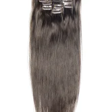 ZZHAIR 80 г 1"-20" Искусственные волосы одинаковой направленности заколки для волос в 7 шт набор человеческих волос для наращивания бразильские Натуральные Прямые Волосы