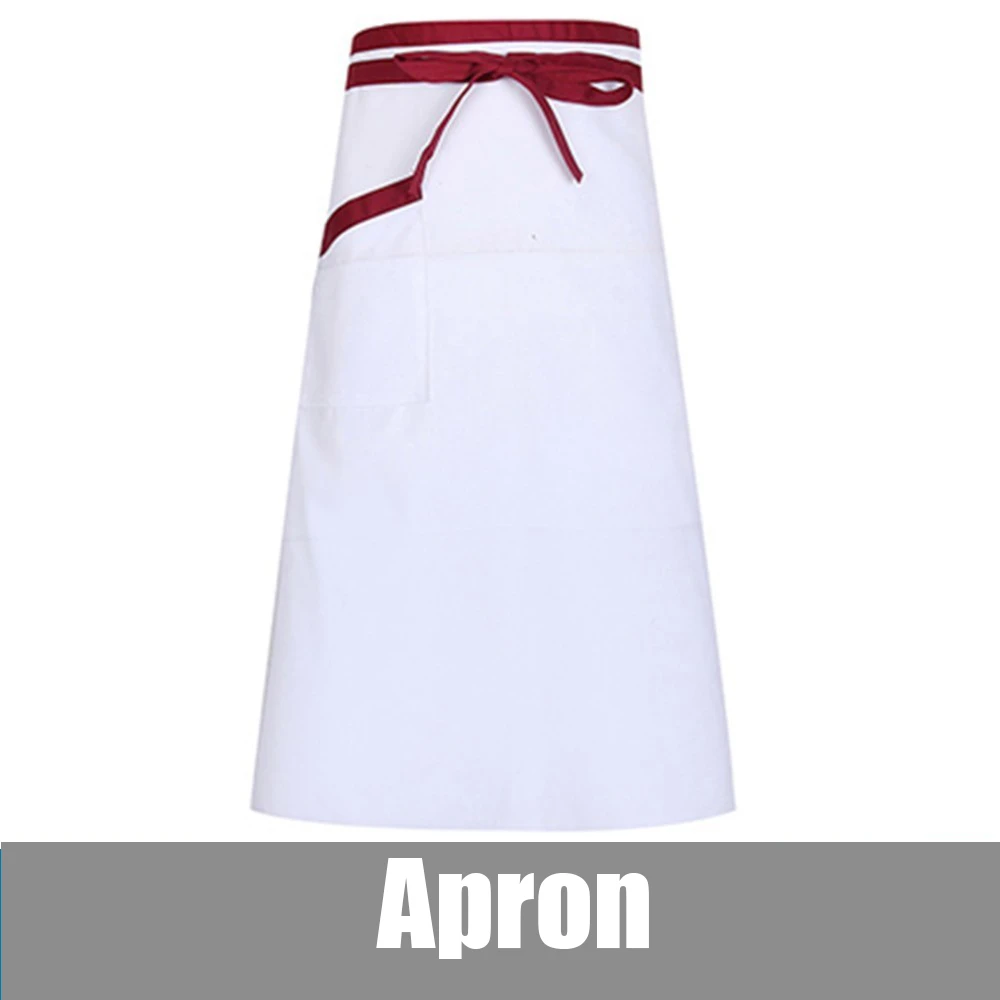 Apron 2 Джинсовый длинный рукав шеф Униформа унисекс высокого качества на одно плечо комбинезоны пальто ресторан кафе Парикмахерская хлебобулочная рубашка официанта - Color: Apron 2