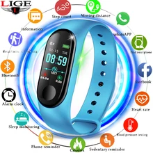 LIGE новые умные спортивные часы IP67 водонепроницаемые фитнес часы монитор сердечного ритма Шагомер Смарт часы Relogio masculino+ коробка