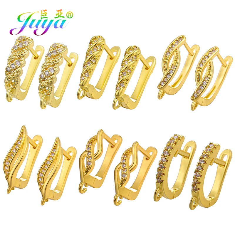Аксессуары для сережек Juya DIY декоративные золотистые/Серебристые серьги крючки