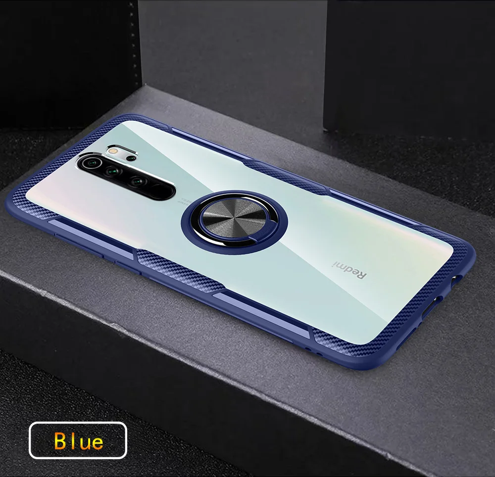 Auroras для Redmi Note 8 Pro чехол противоударный с магнитным кольцом защитная задняя крышка для Redmi Note 7 Pro автомобильный чехол-подставка - Цвет: Blue