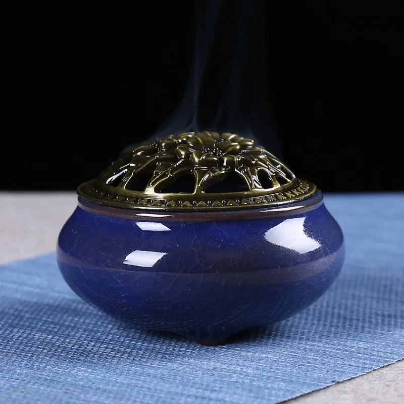 Благовония-n-Wish ледяная трещина фарфоровый набор горелки для благовоний дзен буддийская ароматическая печь домашний Йога декоративный очиститель воздуха дропшиппинг - Цвет: H